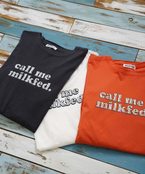 MILKFED.（ミルクフェド）の「ZEBRA LOGO BIG TOP（Tシャツ/カットソー・レディース・ホワイト/チャコール/オレンジ・ONE SIZE）」の11枚目の写真