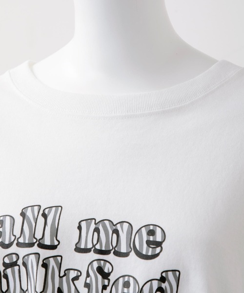 MILKFED.（ミルクフェド）の「ZEBRA LOGO BIG TOP（Tシャツ/カットソー・レディース・ホワイト/チャコール/オレンジ・ONE SIZE）」の4枚目の写真