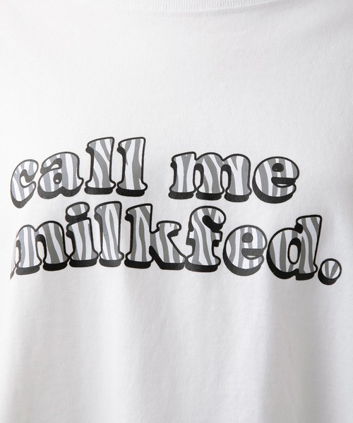 MILKFED.（ミルクフェド）の「ZEBRA LOGO BIG TOP（Tシャツ/カットソー・レディース・ホワイト/チャコール/オレンジ・ONE SIZE）」の6枚目の写真
