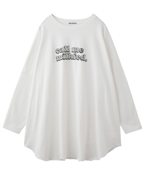 MILKFED.（ミルクフェド）の「ZEBRA LOGO BIG TOP（Tシャツ/カットソー・レディース・ホワイト/チャコール/オレンジ・ONE SIZE）」の22枚目の写真