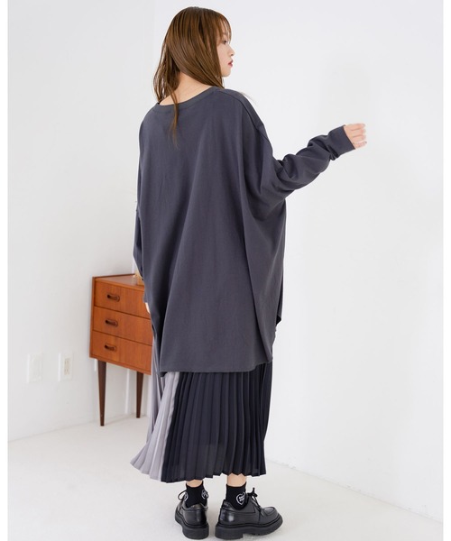 MILKFED.（ミルクフェド）の「ZEBRA LOGO BIG TOP（Tシャツ/カットソー・レディース・ホワイト/チャコール/オレンジ・ONE SIZE）」の18枚目の写真