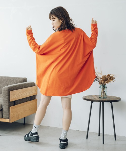 MILKFED.（ミルクフェド）の「ZEBRA LOGO BIG TOP（Tシャツ/カットソー・レディース・ホワイト/チャコール/オレンジ・ONE SIZE）」の15枚目の写真
