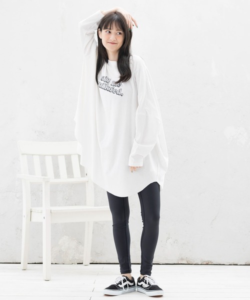 MILKFED.（ミルクフェド）の「ZEBRA LOGO BIG TOP（Tシャツ/カットソー・レディース・ホワイト/チャコール/オレンジ・ONE SIZE）」の19枚目の写真
