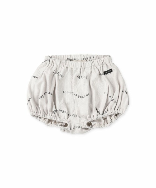 quoti use fith（クゥオティ　ユース　フィス）の「ベビー 天竺オヤスミロゴブルマ（その他パンツ・キッズ・ホワイト/ブラウン/ブルー・80/90/100）」の2枚目の写真