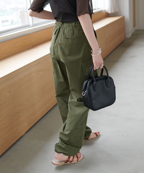 DISCOAT(ディスコート)の「リップストップカーゴパンツ(カーゴパンツ・レディース・チャコールグレー/カーキ・FREE)」の6枚目の写真