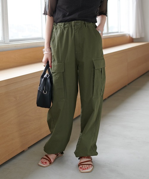 DISCOAT(ディスコート)の「リップストップカーゴパンツ(カーゴパンツ・レディース・チャコールグレー/カーキ・FREE)」の14枚目の写真