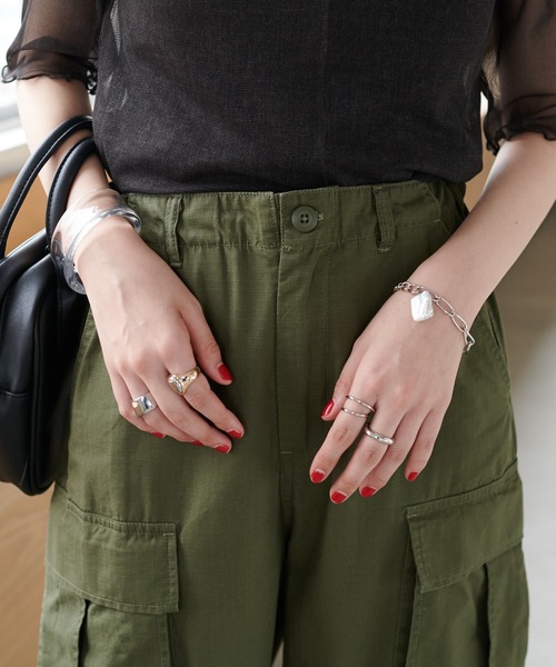 DISCOAT(ディスコート)の「リップストップカーゴパンツ(カーゴパンツ・レディース・チャコールグレー/カーキ・FREE)」の18枚目の写真