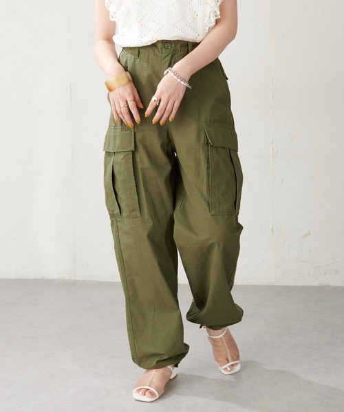 DISCOAT(ディスコート)の「リップストップカーゴパンツ(カーゴパンツ・レディース・チャコールグレー/カーキ・FREE)」の11枚目の写真