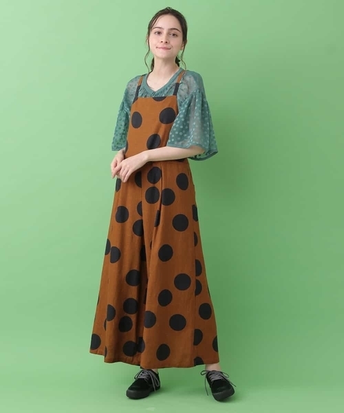 サロペットパンツ ワンピース Jocomomola ホコモモラ のファッション ワンピース Lunares Grandes Lunares