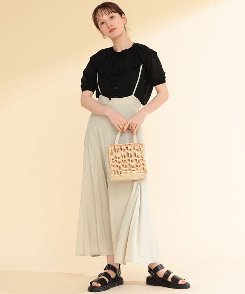 Ray BEAMS(レイビームス)の「Ray BEAMS / サス付 ロング フレア スカート(スカート・レディース・ブラック/ホワイト系その他6・1/0)」の14枚目の写真