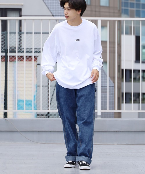 VANS（バンズ）の「VANS/ヴァンズ OFF THE WALL Emb. L/S T-Shirt ビッグシルエットロンT（Tシャツ/カットソー・メンズ・ホワイト/ブラック/グリーン・M/L/XL）」の8枚目の写真