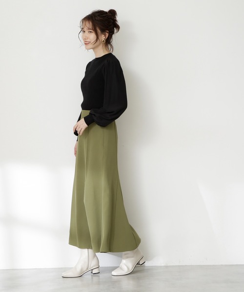 N.（N. Natural Beauty Basic）（エヌエヌナチュラルビューティーベーシック）の「サスペンダー付マーメイドスカート（スカート・レディース・ブラック/レッド/カーキ・MEDIUM）」の12枚目の写真