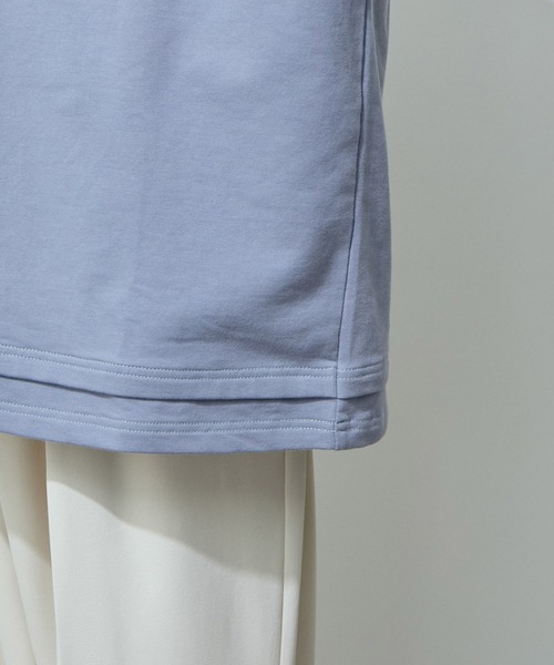 JUNRED(ジュンレッド)の「フェイクレイヤード裏毛ロングTシャツ(Tシャツ/カットソー・メンズ・グレー/ダークブラウン/ブルー・S/M/L)」の8枚目の写真