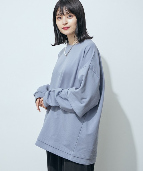 JUNRED(ジュンレッド)の「フェイクレイヤード裏毛ロングTシャツ(Tシャツ/カットソー・メンズ・グレー/ダークブラウン/ブルー・S/M/L)」の20枚目の写真