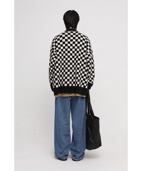 MASONPRINCE（メイソンプリンス）の「オーバーサイズフラッグチェックニットカーディガン KS3008 【MASONPRINCE】（カーディガン/ボレロ・メンズ・ブラック/ベージュ/グリーン・S/M/L/XL）」の13枚目の写真