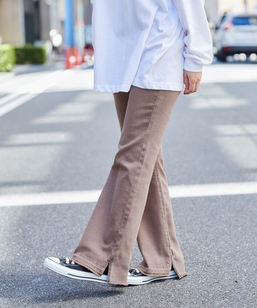 cepo（セポ）の「フレアーデニムパンツ　セットアップ可能（デニムパンツ・レディース・ブラウン/ベージュ/ブルー系2/ネイビー/ブルー系1・M/S）」の14枚目の写真