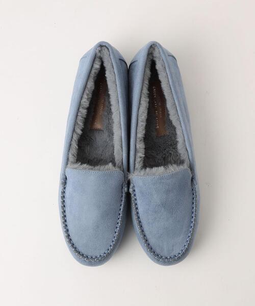green label relaxing(グリーンレーベルリラクシング)の「フェイクファー ウォームモカシン(1cmヒール)(モカシン/デッキシューズ・レディース・オフホワイト/ライトブルー/ブラック/グレー・M/S/XL/L/XS)」の4枚目の写真