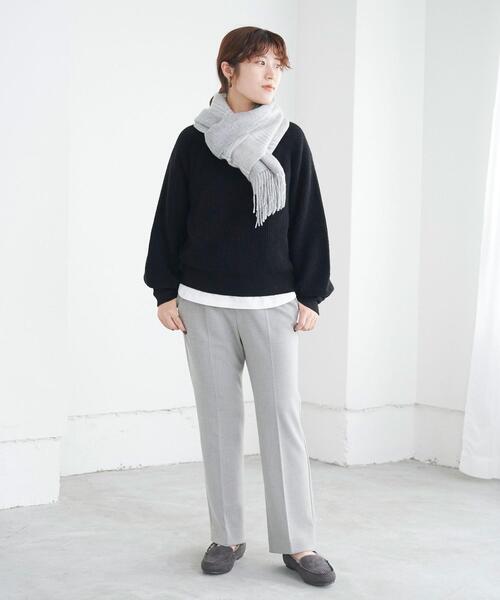 green label relaxing(グリーンレーベルリラクシング)の「フェイクファー ウォームモカシン(1cmヒール)(モカシン/デッキシューズ・レディース・オフホワイト/ライトブルー/ブラック/グレー・M/S/XL/L/XS)」の10枚目の写真