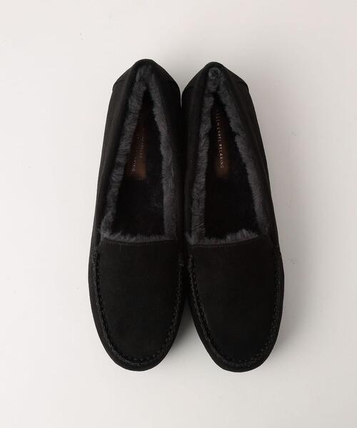 green label relaxing(グリーンレーベルリラクシング)の「フェイクファー ウォームモカシン(1cmヒール)(モカシン/デッキシューズ・レディース・オフホワイト/ライトブルー/ブラック/グレー・M/S/XL/L/XS)」の7枚目の写真