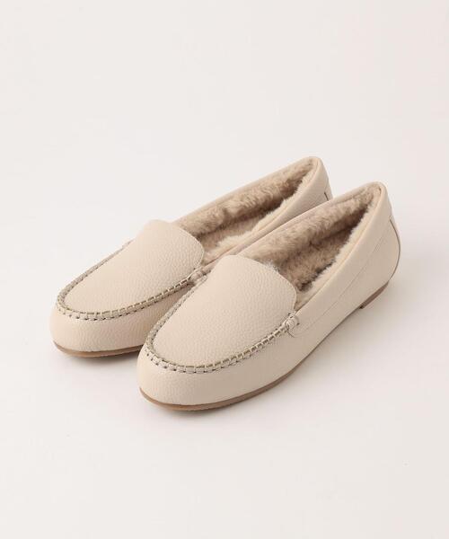 green label relaxing(グリーンレーベルリラクシング)の「フェイクファー ウォームモカシン(1cmヒール)(モカシン/デッキシューズ・レディース・オフホワイト/ライトブルー/ブラック/グレー・M/S/XL/L/XS)」の14枚目の写真