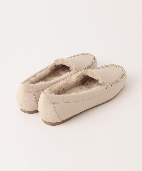 green label relaxing(グリーンレーベルリラクシング)の「フェイクファー ウォームモカシン(1cmヒール)(モカシン/デッキシューズ・レディース・オフホワイト/ライトブルー/ブラック/グレー・M/S/XL/L/XS)」の11枚目の写真