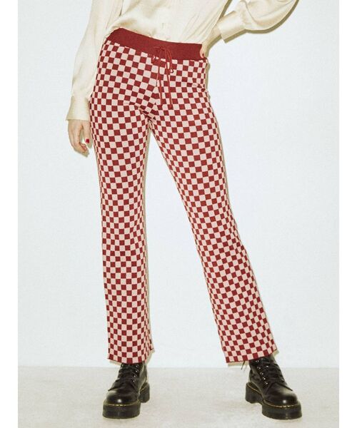 jouetie（ジュエティ）の「ジャガードパターンニットパンツ（その他パンツ・レディース・ブラック/パープル/ボルドー・MEDIUM）」の3枚目の写真