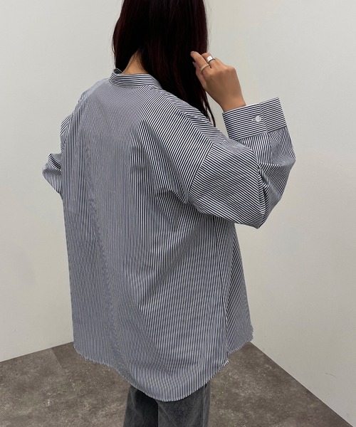 apres jour mignon（アプレジュールミニョン）の「ストライプバンドカラーシャツ【ZOZOTOWN限定アイテム】（シャツ/ブラウス・レディース・レッド/ネイビー/グリーン/オレンジ・フリー/X-LARGE）」の8枚目の写真