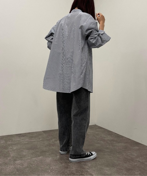 apres jour mignon（アプレジュールミニョン）の「ストライプバンドカラーシャツ【ZOZOTOWN限定アイテム】（シャツ/ブラウス・レディース・レッド/ネイビー/グリーン/オレンジ・フリー/X-LARGE）」の11枚目の写真