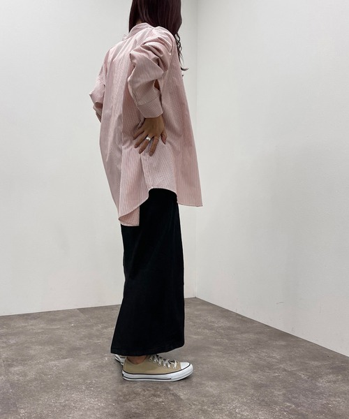 apres jour mignon（アプレジュールミニョン）の「ストライプバンドカラーシャツ【ZOZOTOWN限定アイテム】（シャツ/ブラウス・レディース・レッド/ネイビー/グリーン/オレンジ・フリー/X-LARGE）」の18枚目の写真