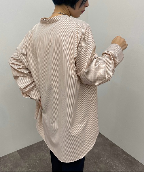 apres jour mignon（アプレジュールミニョン）の「ストライプバンドカラーシャツ【ZOZOTOWN限定アイテム】（シャツ/ブラウス・レディース・レッド/ネイビー/グリーン/オレンジ・フリー/X-LARGE）」の21枚目の写真