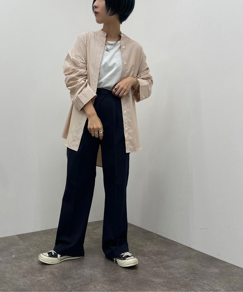 apres jour mignon（アプレジュールミニョン）の「ストライプバンドカラーシャツ【ZOZOTOWN限定アイテム】（シャツ/ブラウス・レディース・レッド/ネイビー/グリーン/オレンジ・フリー/X-LARGE）」の22枚目の写真