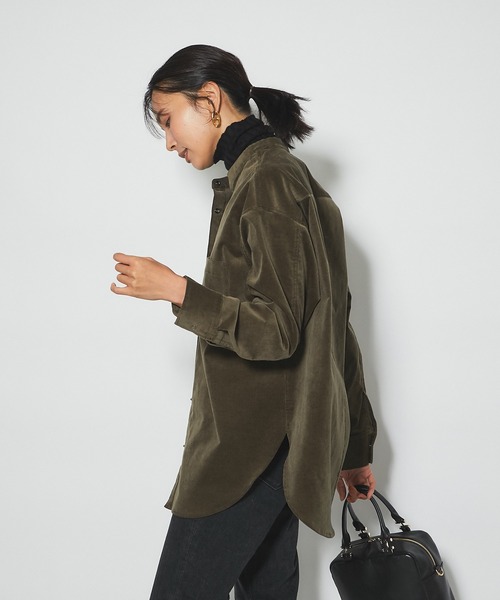 RIVE DROITE（リヴドロワ）の「程よく抜け感も演出してくれる　コーデュロイシャツ（シャツ/ブラウス・レディース・オフホワイト/カーキ・FREE）」の8枚目の写真