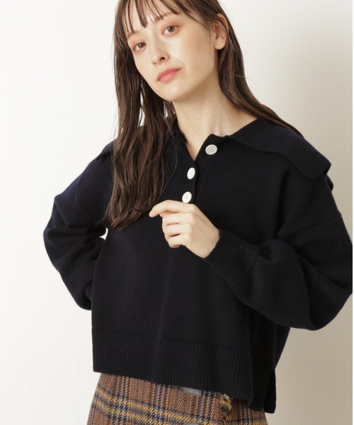 JILL STUART(ジルスチュアート)の「◆ナエリニット(ニット/セーター・レディース・ホワイト/ネイビー/ピンク・FREE)」の1枚目の写真