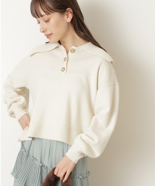 JILL STUART(ジルスチュアート)の「◆ナエリニット(ニット/セーター・レディース・ホワイト/ネイビー/ピンク・FREE)」の2枚目の写真