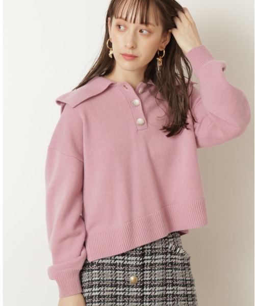 JILL STUART(ジルスチュアート)の「◆ナエリニット(ニット/セーター・レディース・ホワイト/ネイビー/ピンク・FREE)」の3枚目の写真