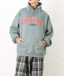 CONVERSE（コンバース）の「CONVERSE コンバース 裏起毛 カレッジロゴ ハーフジップ スウェット ビッグトレーナー（スウェット・メンズ）」