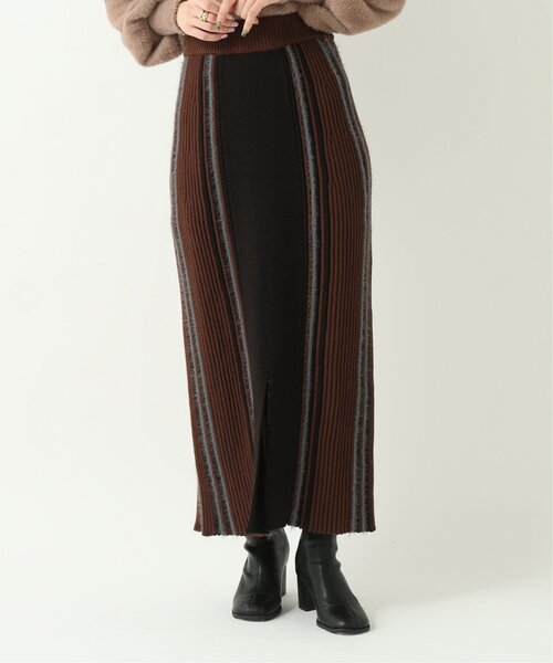 RAY CASSIN(レイカズン)の「マルチストライプニットスカート(スカート・レディース・ライトカーキ/ベージュ/ブラック・FREE)」の19枚目の写真