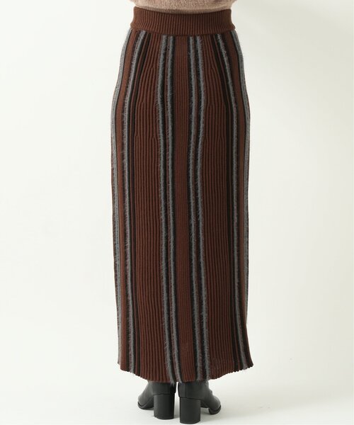 RAY CASSIN(レイカズン)の「マルチストライプニットスカート(スカート・レディース・ライトカーキ/ベージュ/ブラック・FREE)」の11枚目の写真