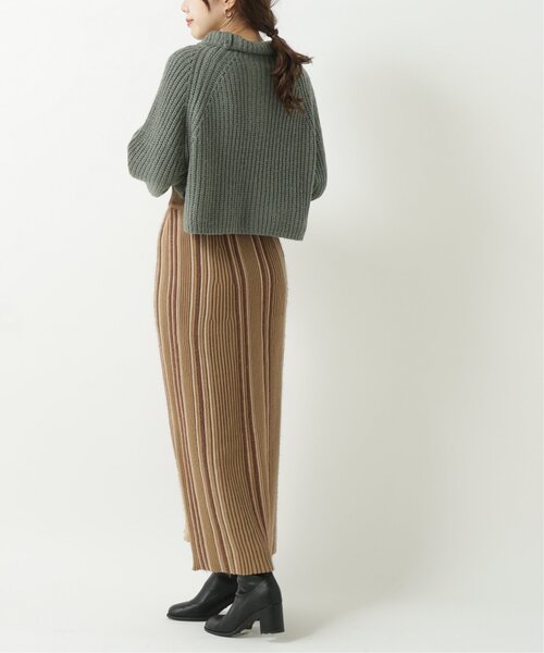 RAY CASSIN(レイカズン)の「マルチストライプニットスカート(スカート・レディース・ライトカーキ/ベージュ/ブラック・FREE)」の6枚目の写真