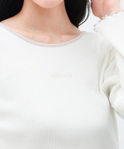 Honeys（ハニーズ）の「配色使いトップス（Tシャツ/カットソー・レディース・アイボリー/モカ/ブラック/ブルー系その他・L/S/M）」の8枚目の写真