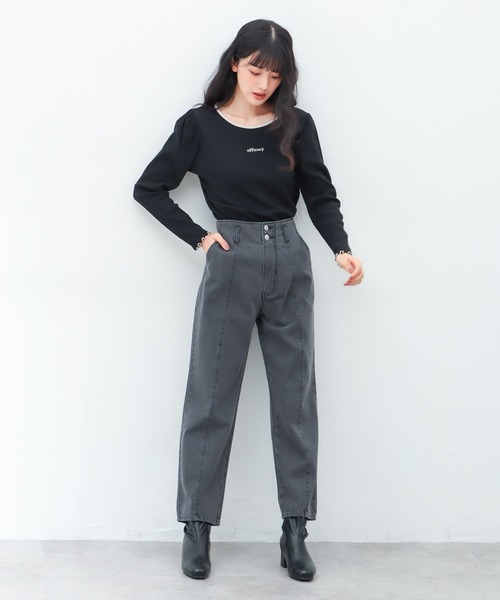 Honeys（ハニーズ）の「配色使いトップス（Tシャツ/カットソー・レディース・アイボリー/モカ/ブラック/ブルー系その他・L/S/M）」の11枚目の写真