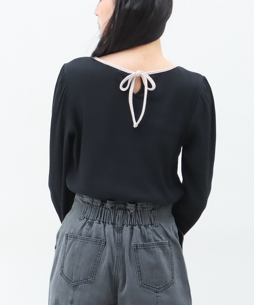 Honeys（ハニーズ）の「配色使いトップス（Tシャツ/カットソー・レディース・アイボリー/モカ/ブラック/ブルー系その他・L/S/M）」の13枚目の写真