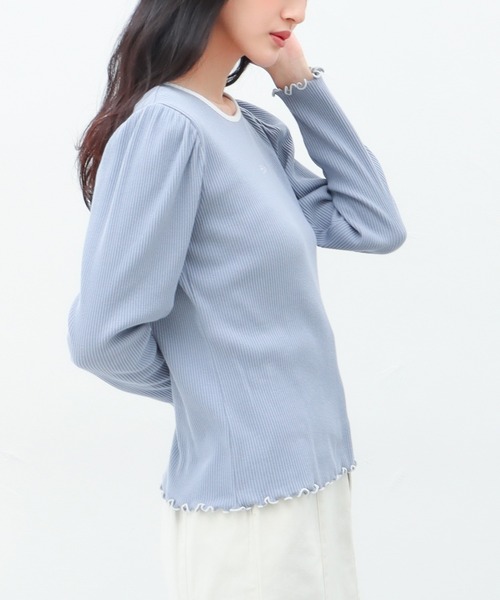 Honeys（ハニーズ）の「配色使いトップス（Tシャツ/カットソー・レディース・アイボリー/モカ/ブラック/ブルー系その他・L/S/M）」の18枚目の写真