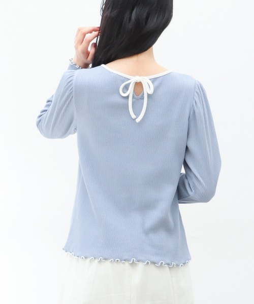 Honeys（ハニーズ）の「配色使いトップス（Tシャツ/カットソー・レディース・アイボリー/モカ/ブラック/ブルー系その他・L/S/M）」の19枚目の写真