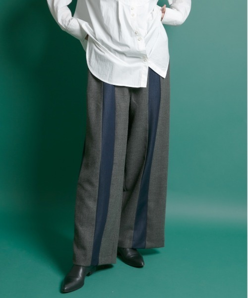 Eimee Law(エイミーロウ)の「デニム調ラインポイントリラックスPT(その他パンツ・レディース・チャコールグレー/アイボリー/ブラック・38)」の3枚目の写真