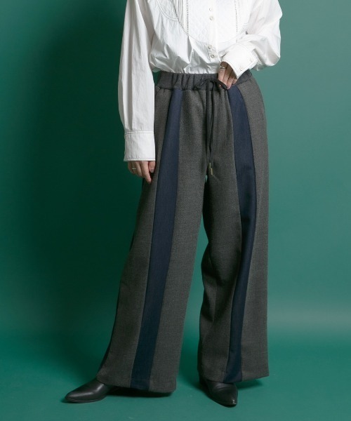 Eimee Law(エイミーロウ)の「デニム調ラインポイントリラックスPT(その他パンツ・レディース・チャコールグレー/アイボリー/ブラック・38)」の12枚目の写真