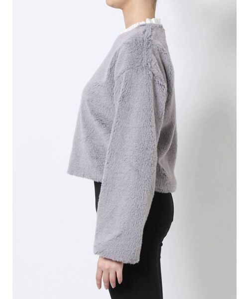 merry jenny(メリージェニー)の「【WEB限定】フリルカラーエコファートレーナー(ニット/セーター・レディース・ブラック/ベージュ/ブルー・FREE)」の15枚目の写真