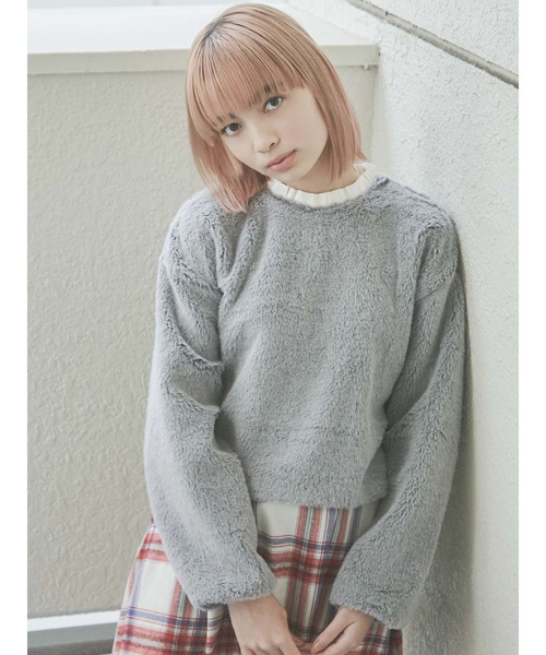 merry jenny(メリージェニー)の「【WEB限定】フリルカラーエコファートレーナー(ニット/セーター・レディース・ブラック/ベージュ/ブルー・FREE)」の3枚目の写真