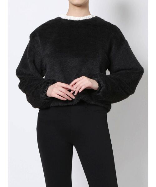 merry jenny(メリージェニー)の「【WEB限定】フリルカラーエコファートレーナー(ニット/セーター・レディース・ブラック/ベージュ/ブルー・FREE)」の16枚目の写真