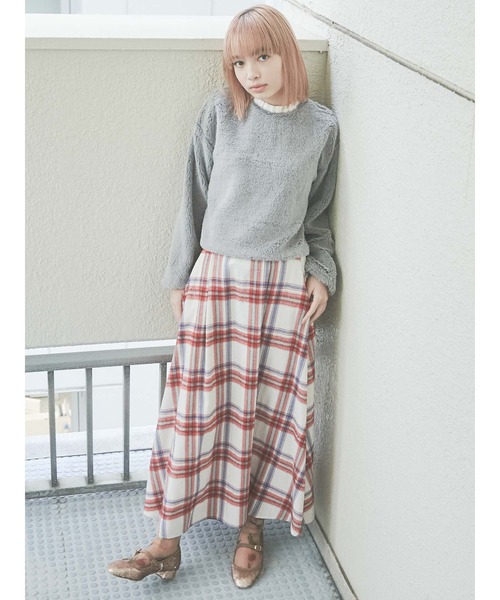 merry jenny(メリージェニー)の「【WEB限定】フリルカラーエコファートレーナー(ニット/セーター・レディース・ブラック/ベージュ/ブルー・FREE)」の12枚目の写真